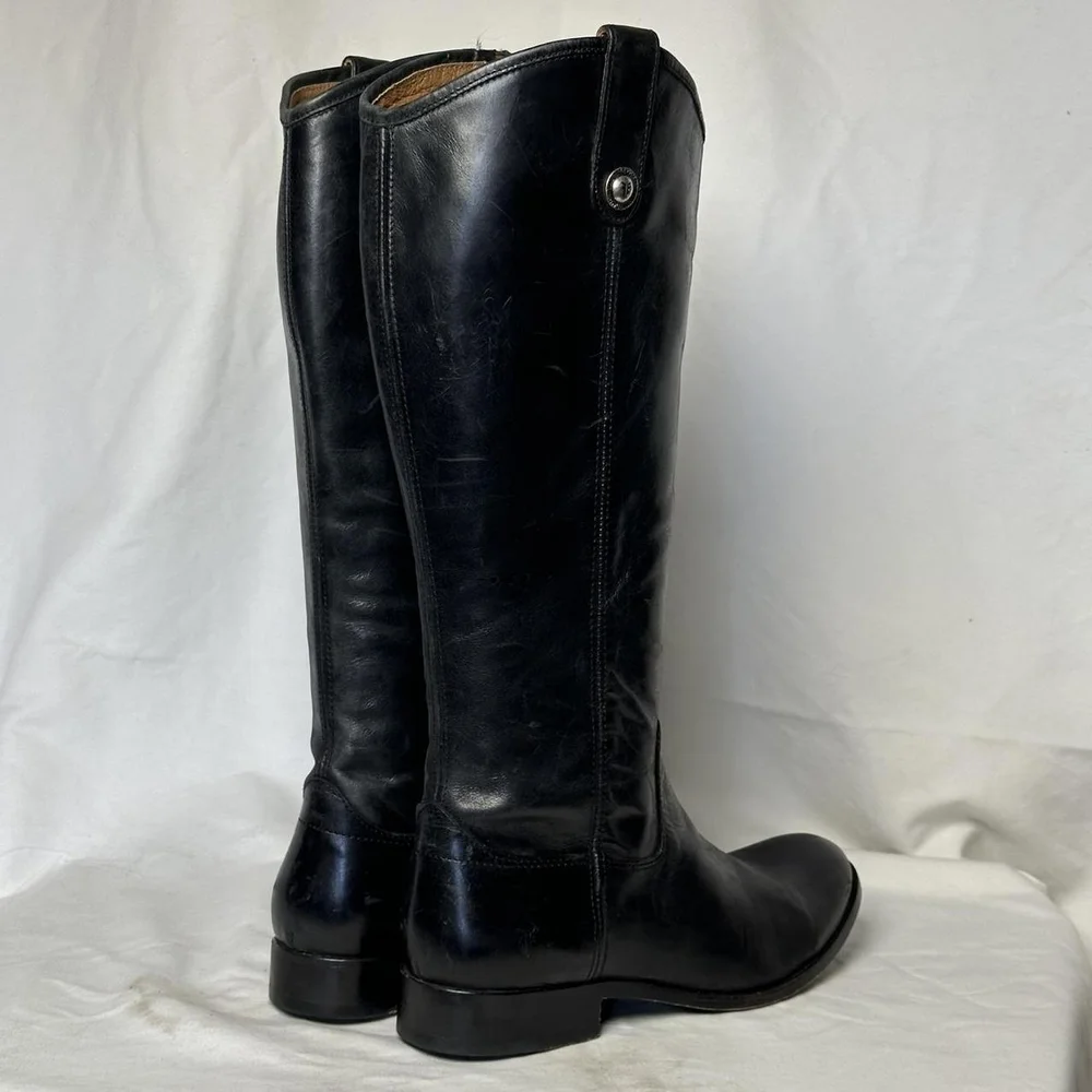 Black Leather Riding Boots - Picture 4 of 8
